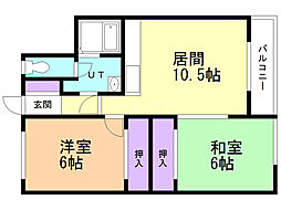 壱番館A 2LDKの間取図画像