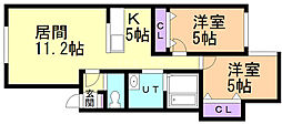 ｎｏｒｄ−Ｋ 2階2LDKの間取り