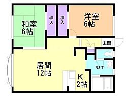 パーク東光 2LDKの間取図画像