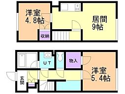 ウィズユー 2DKの間取図画像