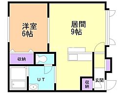 オーキッド・テラスA 1LDKの間取図画像