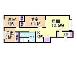 ルミネC 3LDKの間取図画像