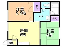 リバーシティ 2DKの間取図画像