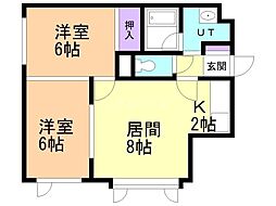 ラ・エクウス 2LDKの間取図画像