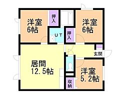 C.H.トヨオカ1.6 3LDKの間取図画像