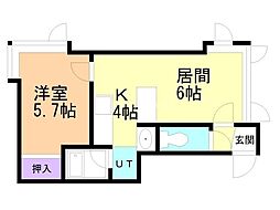 ノースガーデン永山 1LDKの間取図画像