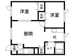 フラワーハイツ 2LDKの間取図画像