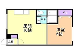 MKグローリー 1LDKの間取図画像