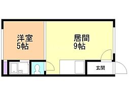 パルハイツ2 1LDKの間取図画像
