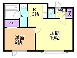 エスパニア名寄1 1LDKの間取図画像