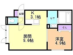 シヤルマン春光C 1LDKの間取図画像
