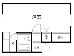 サンハイツ 1Kの間取図画像