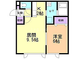 vierge 1LDKの間取図画像