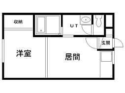 あっとほ～む2 1DKの間取図画像