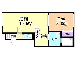 A-third 1LDKの間取図画像