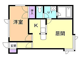 ハイム北欧館A 1LDKの間取図画像