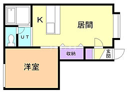 エスポアール 1DKの間取図画像
