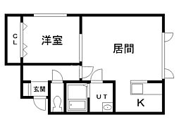 ファンタジスタ 1LDKの間取図画像