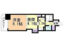 朝日プラザ旭川5条通 1DKの間取図画像