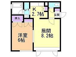 ロイヤルハイツ 1LDKの間取図画像