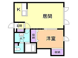プレアデス 1LDKの間取図画像