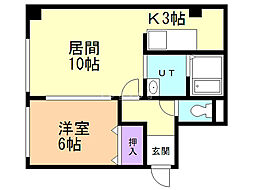 Y'sCUBE 1LDKの間取図画像