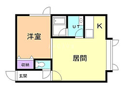 ルージュ4.5 1LDKの間取図画像