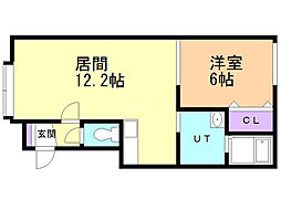 オアシスコート320B 1LDKの間取図画像