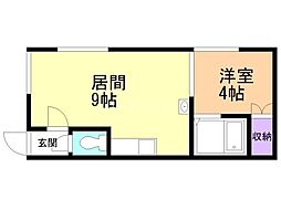 ハンドレットヴィレッジG 1LDKの間取図画像