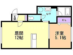 ブルーム2 1LDKの間取図画像