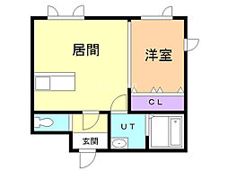 サン・ナチュラクス 1LDKの間取図画像
