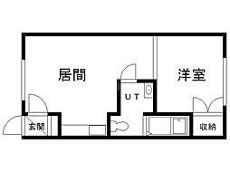 サン・モリッツ76 1DKの間取図画像