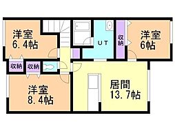なよろマンション1 3LDKの間取図画像