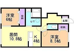 エコハウス1 2LDKの間取図画像