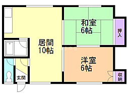 フロイデ2・6 2LDKの間取図画像