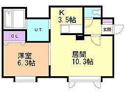 ニューエスパニア10 1LDKの間取図画像