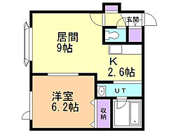 ロワールA 1LDKの間取図画像