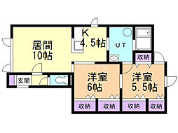 チェリー1・2 2LDKの間取図画像