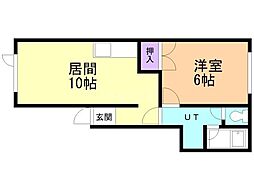レヂデンスセキ 1LDKの間取図画像