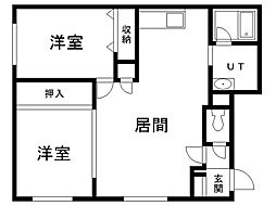 東永荘 2LDKの間取図画像