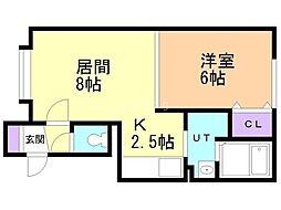 クローバー 1LDKの間取図画像