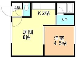 フロム-KC 1DKの間取図画像