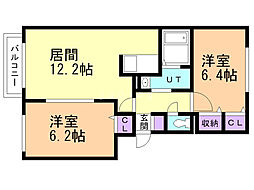 ルミエール2 2LDKの間取図画像