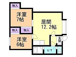 ヴェール 2LDKの間取図画像