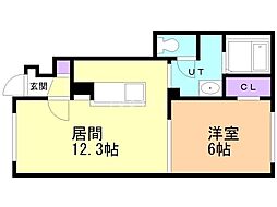 Lennon大町 1LDKの間取図画像