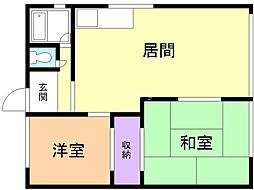 吉田マンション 2LDKの間取図画像