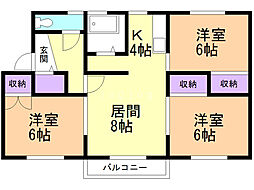カームネスC 3LDKの間取図画像