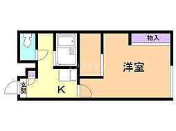 レオパレスノール 1Kの間取図画像