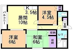 ゴトーハイム 3LDKの間取図画像
