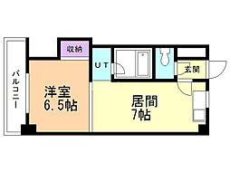 サンライズコスモ 1DKの間取図画像